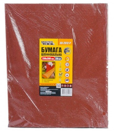 Vodotesný brúsny papier 20ks MASTERTOOL P120 230x280 mm 08-2612-Р