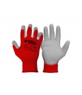 Rukavice pracovné MASTERTOOL 83-0402 pletené bezšvové s nitrilovým povlakom červená/sivá 10"