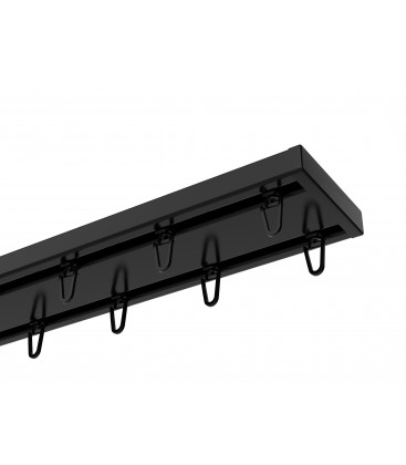 Koľajnica čierna hliníková stropná dvojitá Smart Black Plus