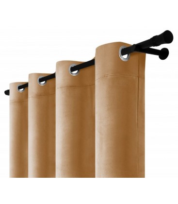 Zamatový záves s krúžkami - Cocoa Spirit, béžovohnedá