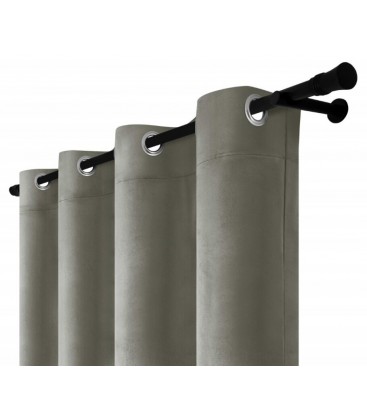 Zamatový záves s krúžkami - Taupe Charm, pieskovo-sivý