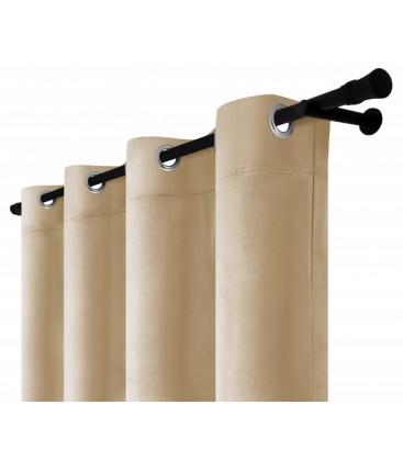 Zamatový záves s krúžkami - Stone Pearl, kamenná sivá