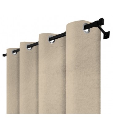 Zatemňovací záves s krúžkami - Blackout Royal Black, čierna